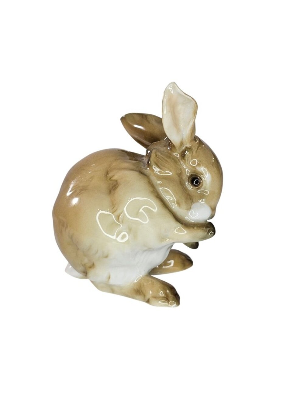 Hutschenreuther Baby Bunny Rabbit Figurine Cleaning Face Germany Porcelain